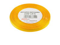 Wstążka satynowa 6mmx32m żółta 3 Brewis